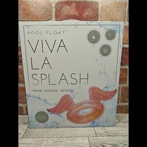 Viva La Splash Pink Angel Wings Glitter Inside Pool Float NOS 57" X 23" NIB